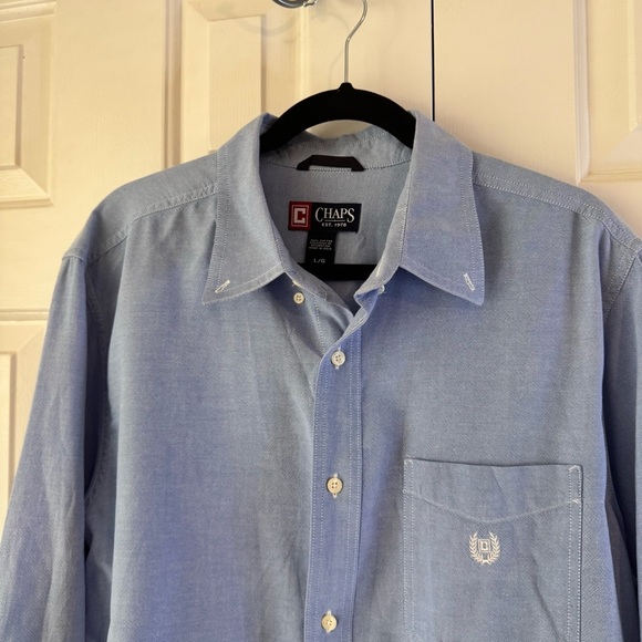 Chaps Men’s Light Blue Casual Button-Down Shirt Long Sleeve Size Large - Picture 4 of 8